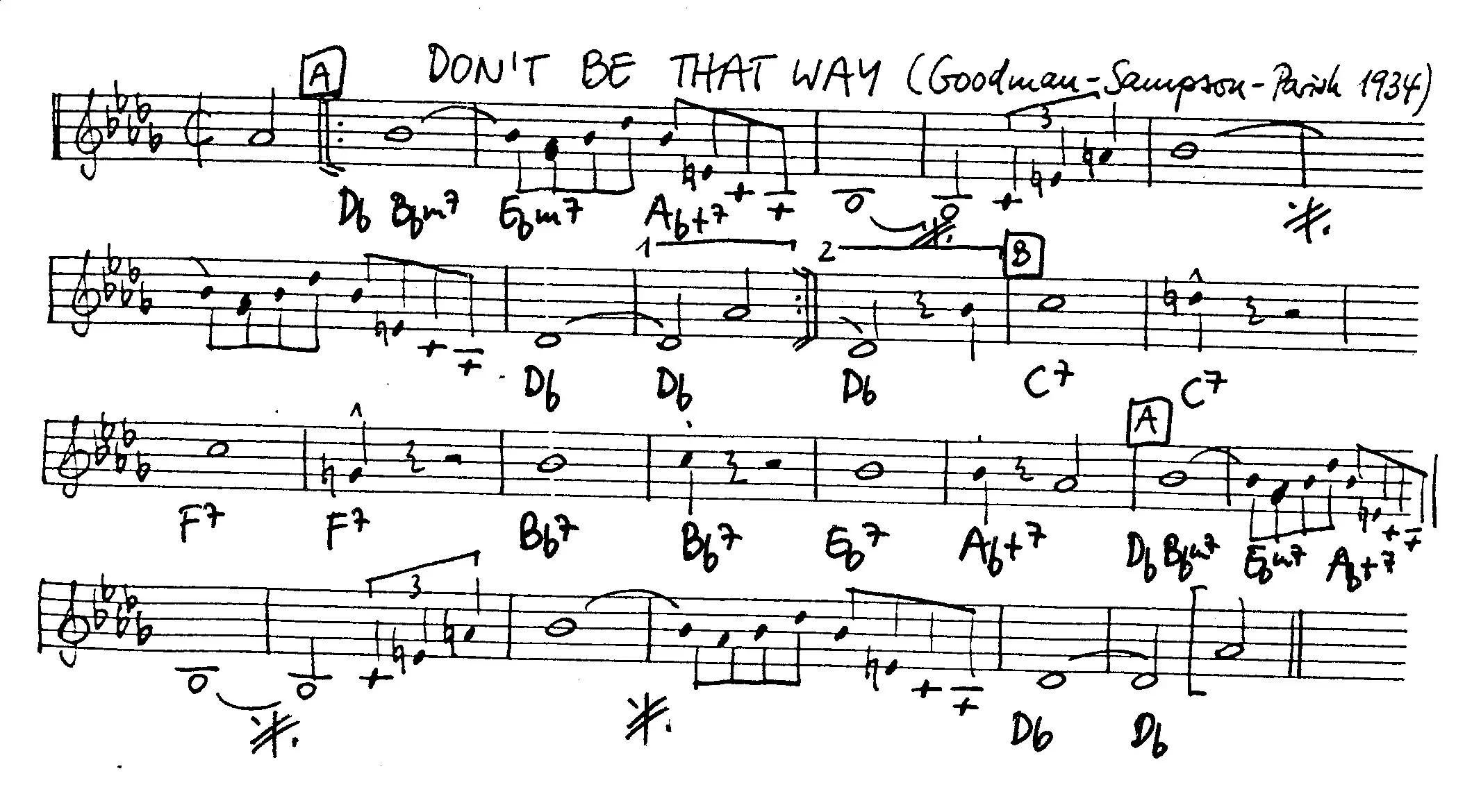 don't be that way partition gratuite - Offerte par The Jungle Jazz Band